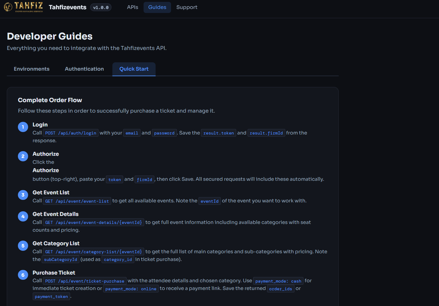 Tahfiz Events API — developer quick start guide