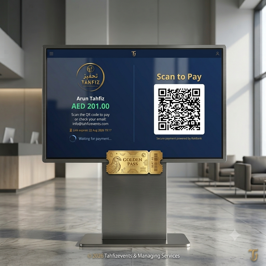 Tahfiz QR scan-to-pay customer display
