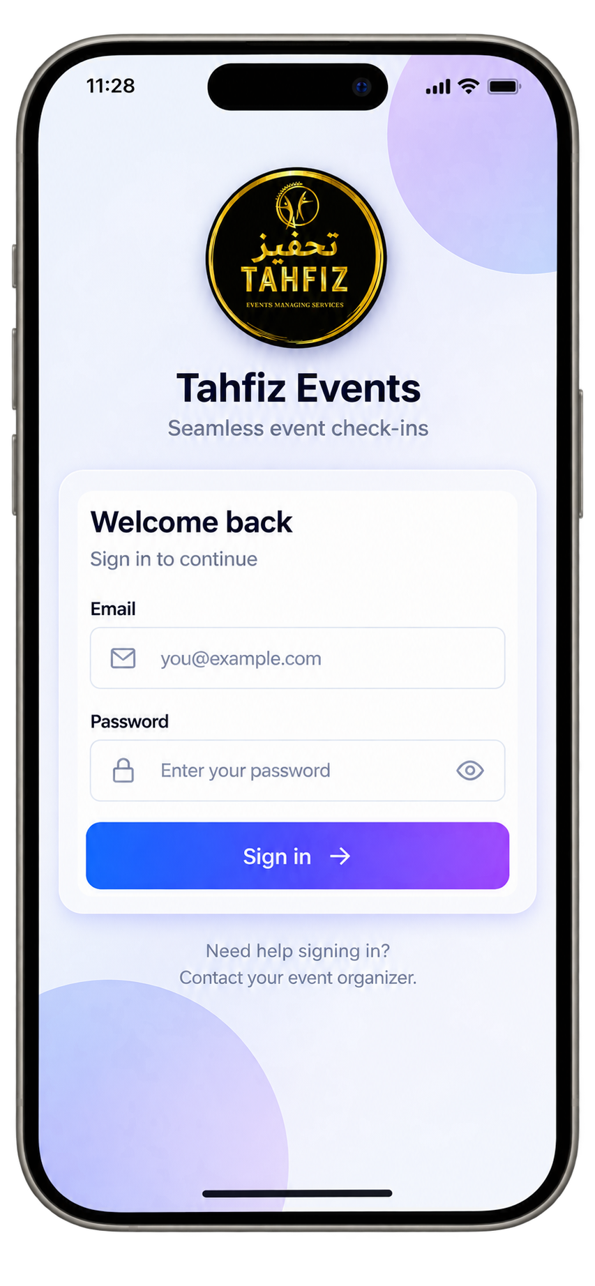 Sponsor & Exhibitor app — sign in